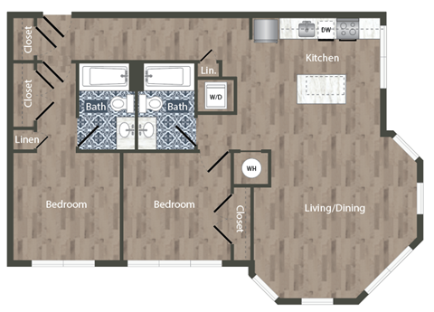 B8B  Floor Plan at Park Kennedy, Washington